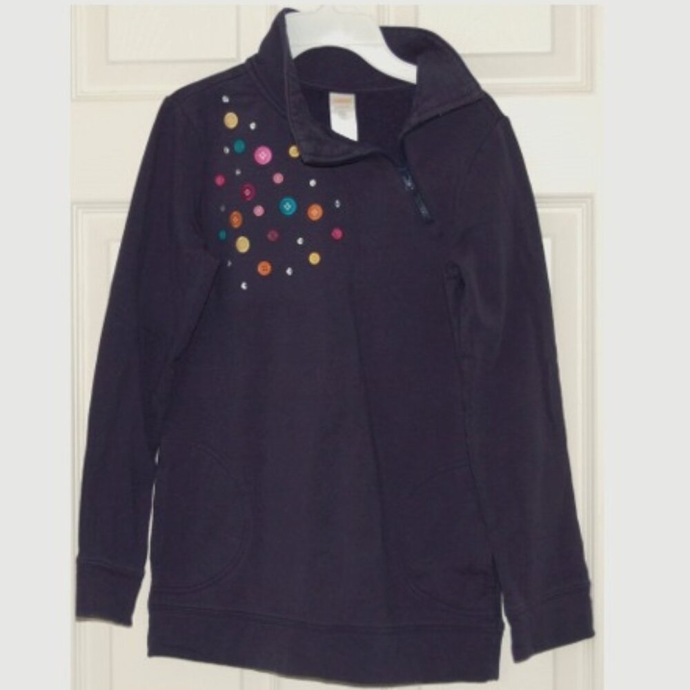 Gymboree Girls Size L (10-12) Navy Sweatshirt with Side Pockets